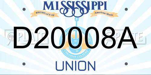 D20008A Mississippi License Plate