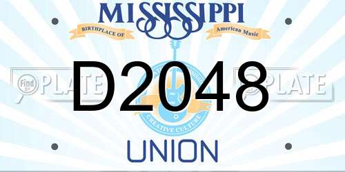 D2048 Mississippi License Plate