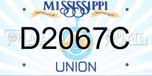 D2067C Mississippi License Plate