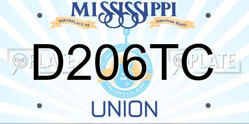 D206TC Mississippi License Plate