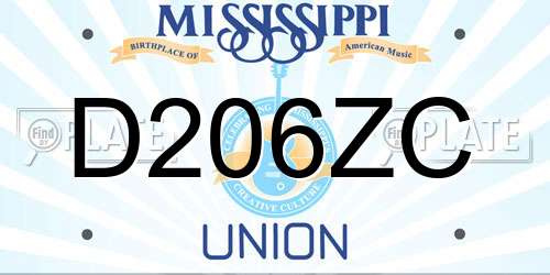 D206ZC Mississippi License Plate