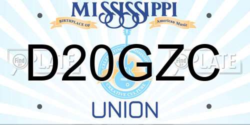D20GZC Mississippi License Plate