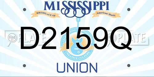 D2159Q Mississippi License Plate