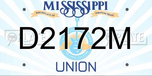 D2172M Mississippi License Plate