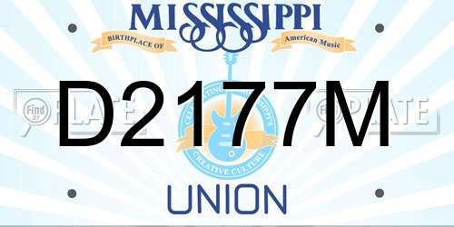 D2177M Mississippi License Plate