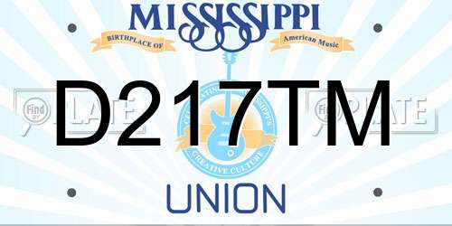 D217TM Mississippi License Plate