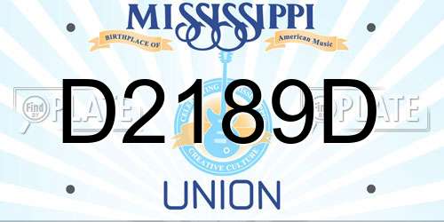 D2189D Mississippi License Plate