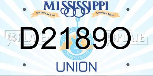 D2189O Mississippi License Plate