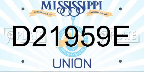 D21959E Mississippi License Plate