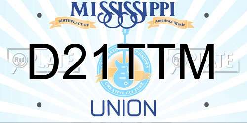 D21TTM Mississippi License Plate