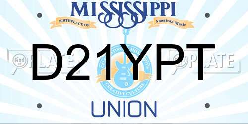 D21YPT Mississippi License Plate