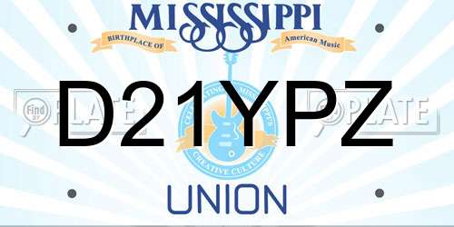 D21YPZ Mississippi License Plate
