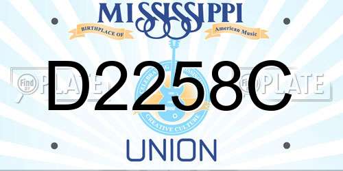 D2258C Mississippi License Plate