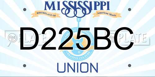 D225BC Mississippi License Plate