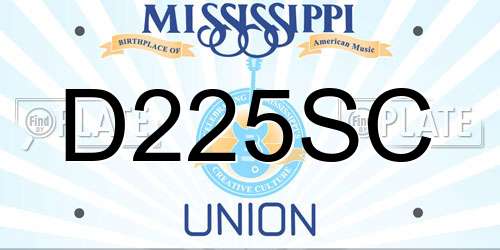 D225SC Mississippi License Plate