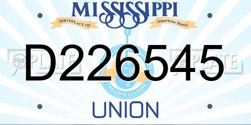 D226545 Mississippi License Plate