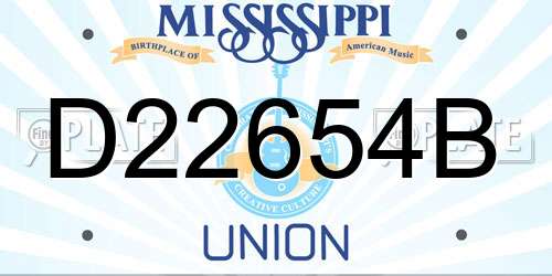 D22654B Mississippi License Plate