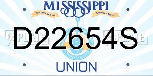 D22654S Mississippi License Plate