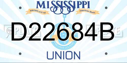 D22684B Mississippi License Plate