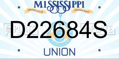D22684S Mississippi License Plate