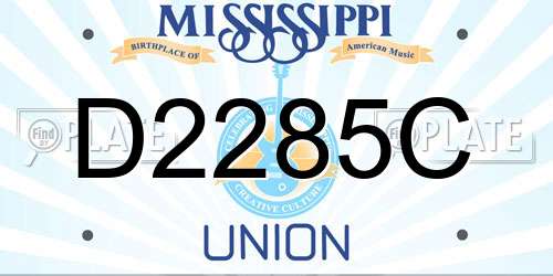 D2285C Mississippi License Plate