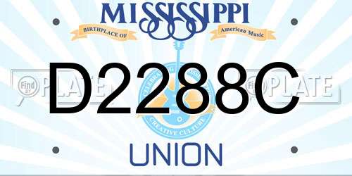 D2288C Mississippi License Plate