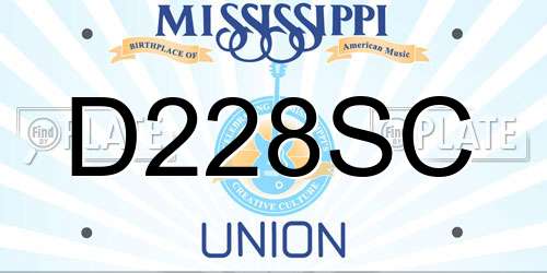 D228SC Mississippi License Plate