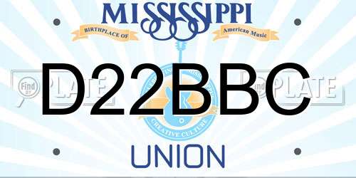 D22BBC Mississippi License Plate