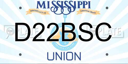 D22BSC Mississippi License Plate