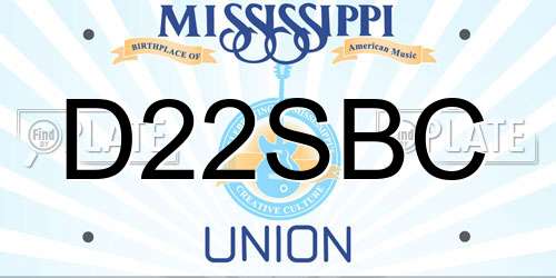 D22SBC Mississippi License Plate