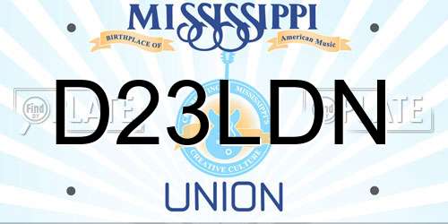 D23LDN Mississippi License Plate