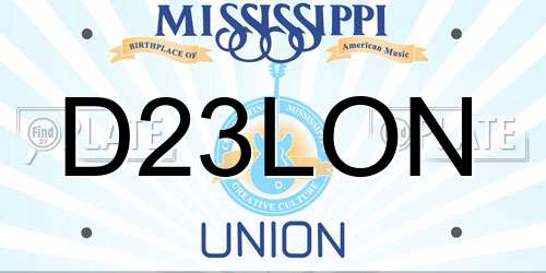 D23LON Mississippi License Plate