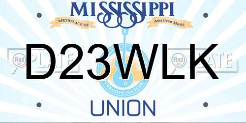 D23WLK Mississippi License Plate