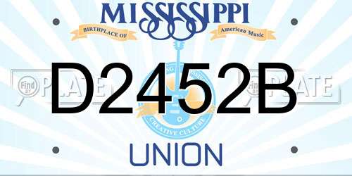 D2452B Mississippi License Plate