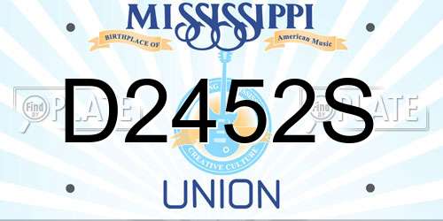 D2452S Mississippi License Plate