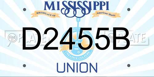 D2455B Mississippi License Plate