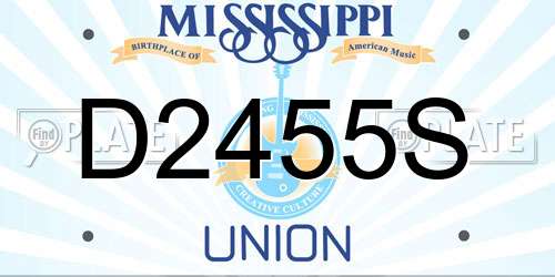 D2455S Mississippi License Plate