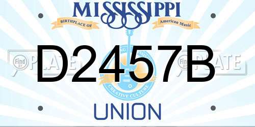 D2457B Mississippi License Plate