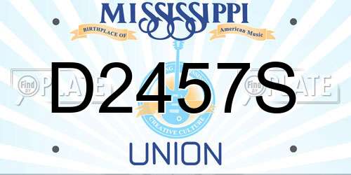 D2457S Mississippi License Plate