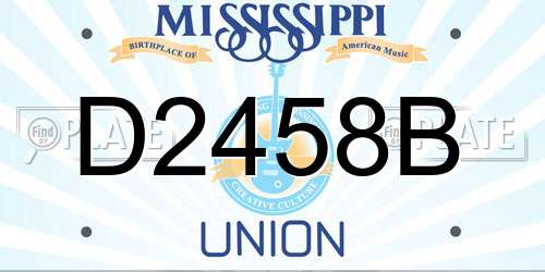 D2458B Mississippi License Plate