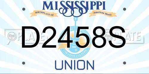 D2458S Mississippi License Plate