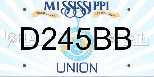 D245BB Mississippi License Plate