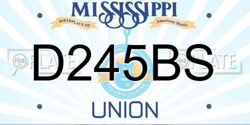 D245BS Mississippi License Plate
