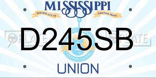 D245SB Mississippi License Plate