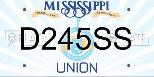 D245SS Mississippi License Plate