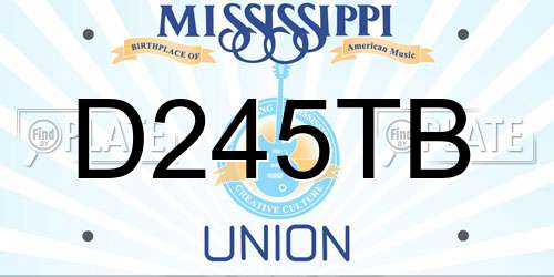 D245TB Mississippi License Plate