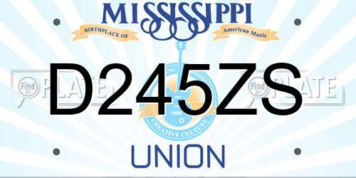 D245ZS Mississippi License Plate