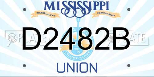 D2482B Mississippi License Plate