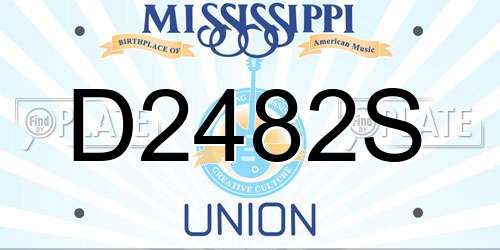 D2482S Mississippi License Plate