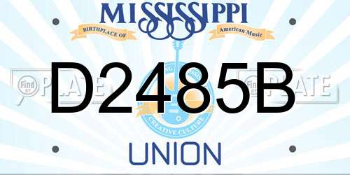 D2485B Mississippi License Plate